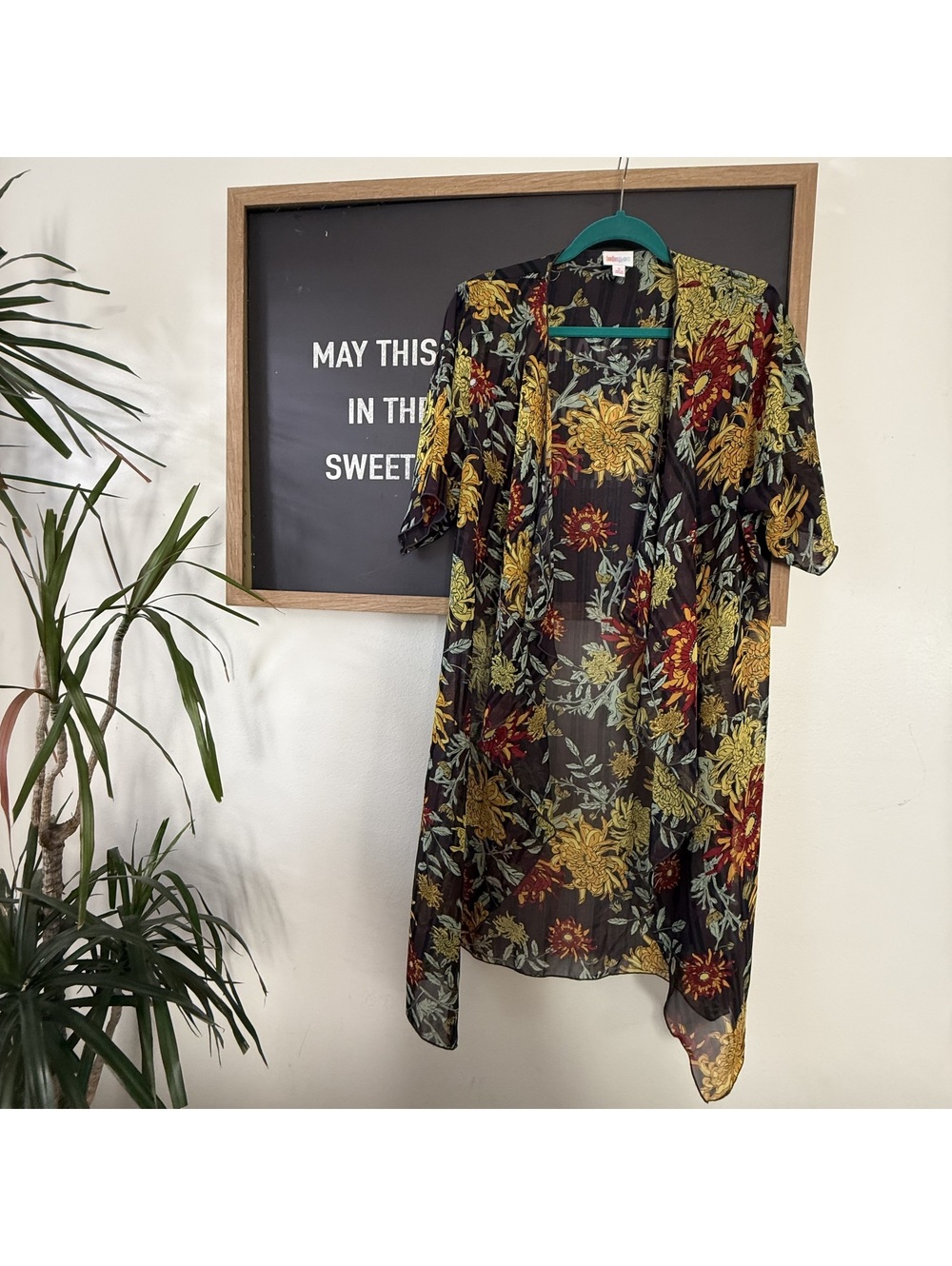 Sheer Chrysanthemum Floral Kimono Cardigan Duster Small Boho Fall Festiva